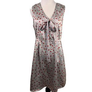 Tulle Gray Polka Dots Sleeveless A-Line Dress Size Medium